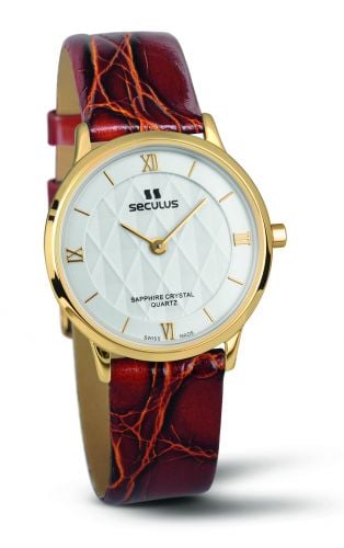 Seculus 1610.1.106 white, pvd, brown leather