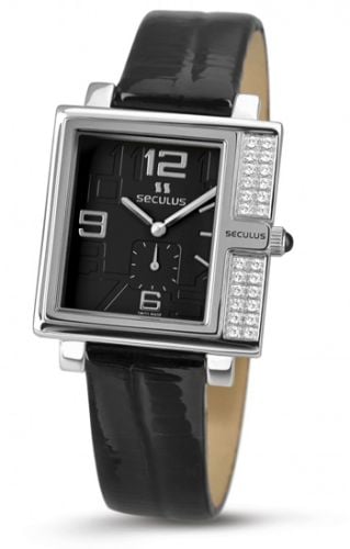 Seculus 1670.2.1064 black, ss-cz, black leather