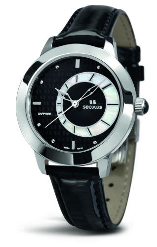Seculus 1671.2.1063 black mop, ss, black leather