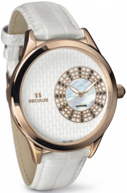 Seculus 1672.2.1063 wht mop, pvd-r crown onyx, wht strap