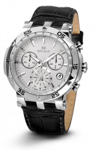 Seculus 1682.2.503 white, ss, black leather