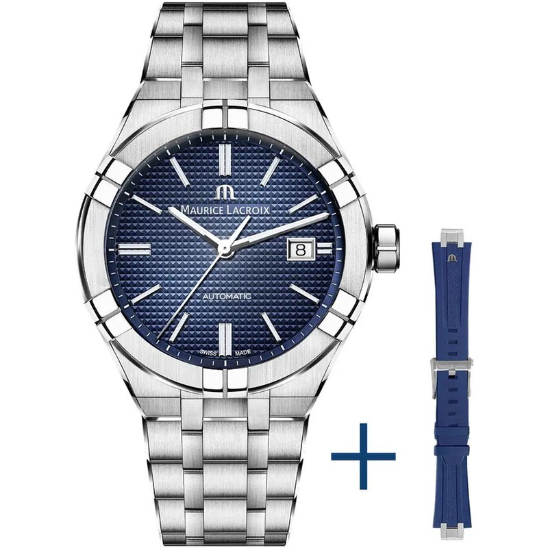 Maurice Lacroix AI6008-SS00F-430-C + рем каучук синий