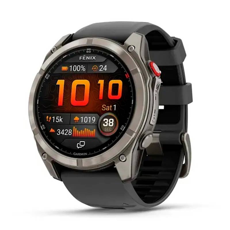 Garmin Смарт-часы Garmin Fenix 8 Pro (51 mm) AMOLED Sapphire, титан с графитово-черным силиконовым ремешком